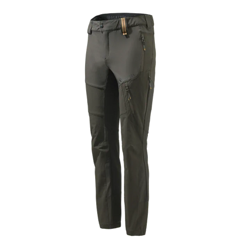 Pantalon Beretta Way Stretch EVO pour homme, idéal pour chasse en automne et hiver, avec matériau ultra-élastique, anti-abrasion, ceinture ergonomique, soutien lombaire en micropolaire, et coupe ajustée pour une liberté de mouvement maximale et confort optimal sur terrains difficiles.