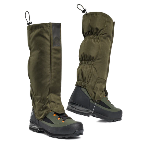 Guêtre Beretta Thorn Ankle résistante en polyester ripstop pour la chasse, conçue pour terrain difficile avec protection contre les ronces et végétation, dotée d'un système de fixation sécurisé par câble en acier et élastiques pour un maintien optimal, hydrofuge et imperméable pour un confort en toutes conditions.