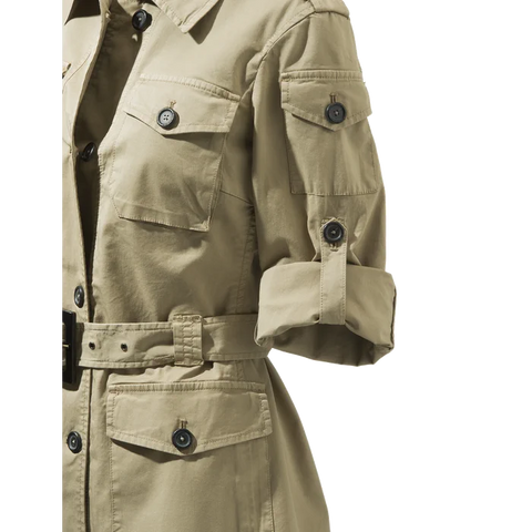 Veste Safari Beretta Serengeti pour femme en coton léger avec poches multiples et manches roulables, idéale pour le plein air et les aventures en nature