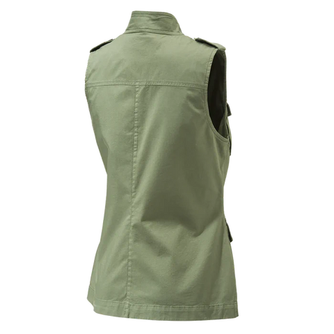 Gilet pour femme Beretta Serengeti en coton léger, idéal pour les excursions en plein air et les aventures safari, blouson élégant et pratique avec col spécialement conçu pour l'observation à la jumelle.