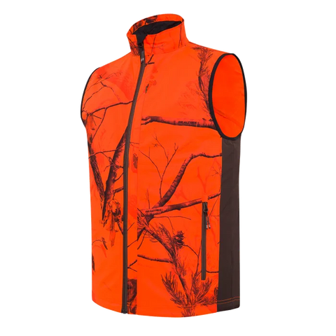 Gilet Beretta Windshell EVO pour homme en tissu léger et respirant, idéal pour la chasse et les activités de plein air, imperméable avec traitement DWR, doté de poches zippées sécurisées, inserts élastiques pour un ajustement optimal.