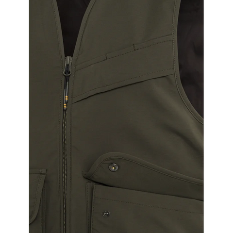 Gilet de chasse Beretta Symmer pour homme avec protection hydrofuge et coupe résistante, idéal pour les conditions difficiles, comprenant des poches spacieuses et un design confortable pour des performances optimales en plein air.