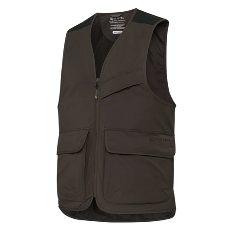 Gilet de chasse Beretta Symmer pour homme avec protection hydrofuge et coupe résistante, idéal pour les conditions difficiles, comprenant des poches spacieuses et un design confortable pour des performances optimales en plein air.
