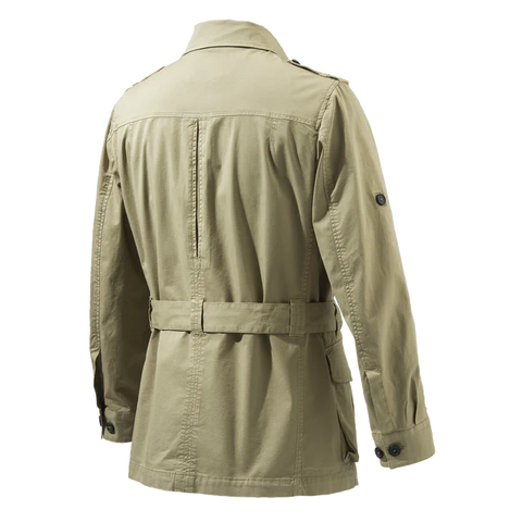 Veste Beretta Serengeti pour homme en coton confortable, idéale pour safari et activités en plein air, avec poches multiples et manches ajustables pour climat changeant