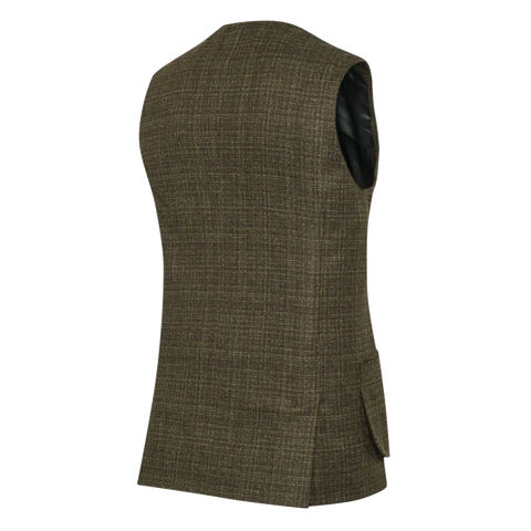 Photo du Gilet Beretta St James, un gilet de chasse en laine et cachemire de haute qualité avec détails en faux daim, idéal pour les battues avec protection anti-recul et style sophistiqué