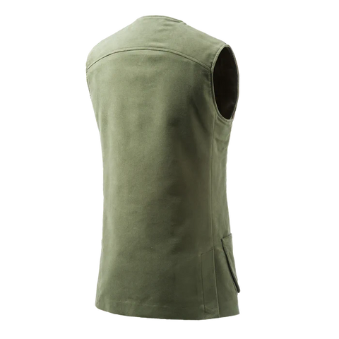 Gilet de chasse Beretta Moleskin Classic en moleskine de qualité avec épaulettes en microsuède, style élégant et traditionnel idéal pour chasse des oiseaux et activités de plein air