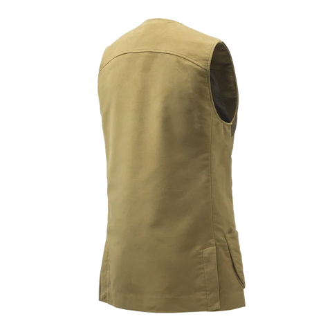 Gilet de chasse Beretta Moleskin Classic en moleskine de qualité avec épaulettes en microsuède, style élégant et traditionnel idéal pour chasse des oiseaux et activités de plein air