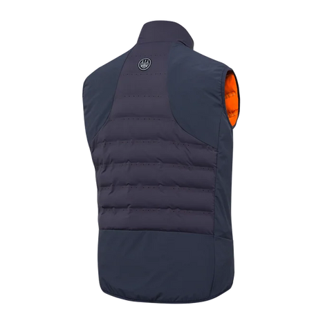 Gilet thermique pour homme Beretta Bezoar Hybrid conçu pour la chasse active, offrant respirabilité et thermorégulation grâce au rembourrage Freudenberg Comfortemp®, idéal pour températures entre 0°C et 10°C, fabriqué en nylon résistant, avec perforations laser et poches pratiques.