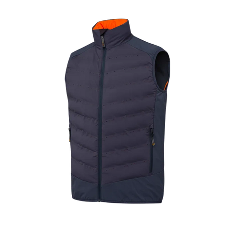 Gilet thermique pour homme Beretta Bezoar Hybrid conçu pour la chasse active, offrant respirabilité et thermorégulation grâce au rembourrage Freudenberg Comfortemp®, idéal pour températures entre 0°C et 10°C, fabriqué en nylon résistant, avec perforations laser et poches pratiques.