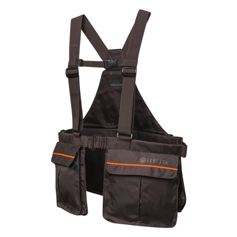 Gilet de tir Beretta Strap EVO avec bretelles réglables, sangle de poitrine et plusieurs poches pratiques pour les accessoires de chasse et de tir, fabriqué en polyester durable pour un ajustement ergonomique optimal