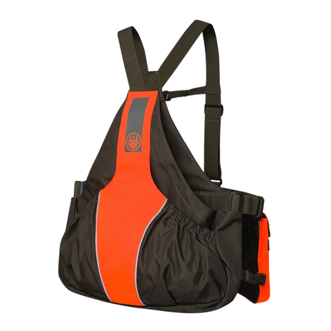 Gilet de tir Beretta Strap EVO avec bretelles réglables, sangle de poitrine et plusieurs poches pratiques pour les accessoires de chasse et de tir, fabriqué en polyester durable pour un ajustement ergonomique optimal