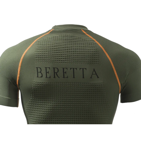 T-shirt Beretta Body Mapping 3D avec zones de compression, technologie sans couture, parfait pour températures de 0 à 10°C, idéal pour activités extérieures par temps froid, matière respirante et élastique