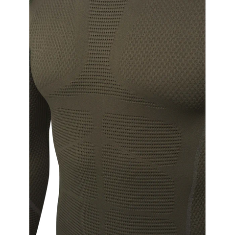 Maillot thermique unisexe Beretta HT Body Mapping 3D à manches longues, élastique, doté de zones de compression différenciée avec technologie Sensil pour le confort, idéal pour les activités en extérieur telles que la chasse, le tir et les sports de montagne, coupe slim offrant liberté de mouvement et gestion optimale de la température entre 0°C et 10°C.