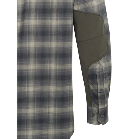 Chemise Beretta Outpost en polyester recyclé et élasthanne, idéale pour les chasseurs et les amateurs de plein air, avec renforts stratégiquement placés et poches poitrine plaquées pour un rangement pratique et une durabilité accrue lors des activités de début de saison.