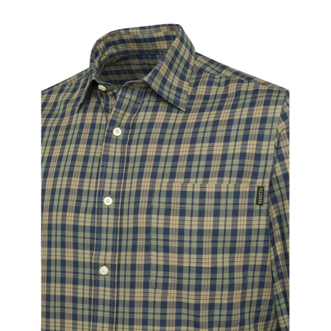 Chemise Beretta Bryggen en coton pour hommes, idéale pour la chasse et les activités de plein air, avec coupe droite et poche poitrine pour confort et style.