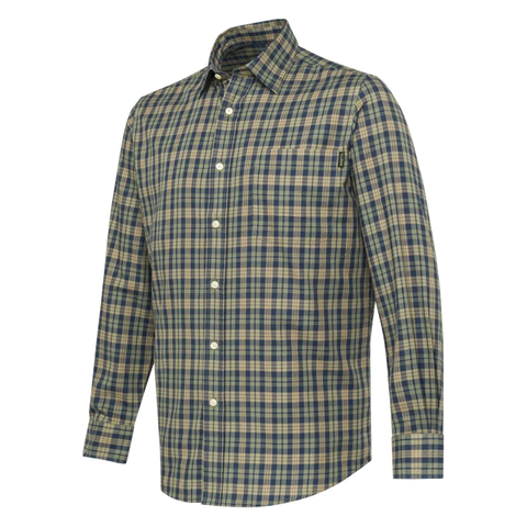 Chemise Beretta Bryggen en coton pour hommes, idéale pour la chasse et les activités de plein air, avec coupe droite et poche poitrine pour confort et style.