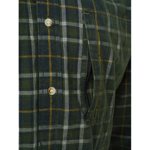 Chemise Beretta Dobby Corduroy pour homme en 100% coton avec traitement Silaide et poches zippées YKK, manches retroussables, idéale pour activités en plein air et utilisation quotidienne, alliant confort, style et technologie anti-odeurs.