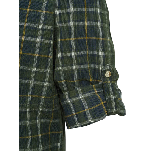 Chemise Beretta Dobby Corduroy pour homme en 100% coton avec traitement Silaide et poches zippées YKK, manches retroussables, idéale pour activités en plein air et utilisation quotidienne, alliant confort, style et technologie anti-odeurs.