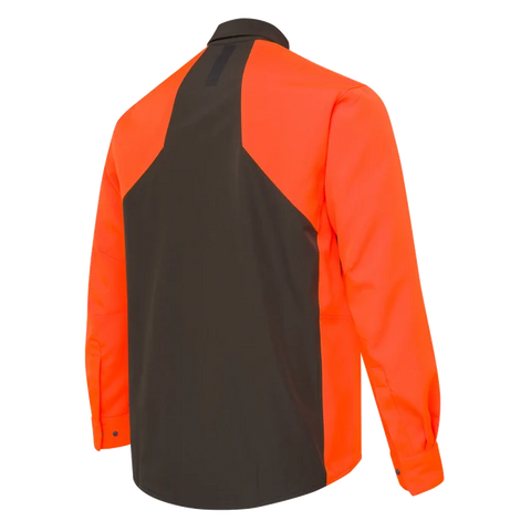 Chemise Beretta Thorn Resistant pour la chasse, offrant une résistance aux épines avec tissu polyester extensible et renforts polyamide, haute visibilité certifiée pour chasseurs, avec une respirabilité optimale et confort en mouvement