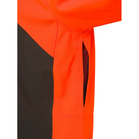Chemise Beretta Thorn Resistant pour la chasse, offrant une résistance aux épines avec tissu polyester extensible et renforts polyamide, haute visibilité certifiée pour chasseurs, avec une respirabilité optimale et confort en mouvement