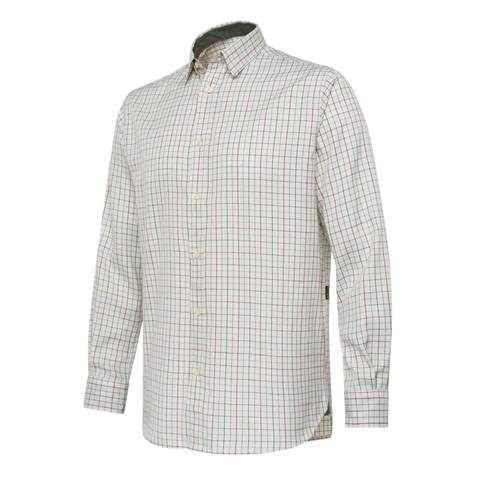 Chemise Beretta Outpost de qualité supérieure pour activités de plein air et chasse début de saison, dotée de renforts au col, poitrine et aisselles pour une durabilité exceptionnelle, fabriquée en polyester recyclé avec poches pratiques et coupe droite confortable.