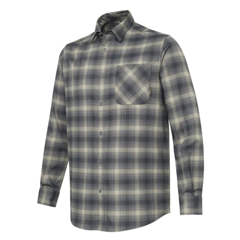 Chemise Beretta Jargo Stretch pour activités en plein air, offrant confort et flexibilité, idéale pour la chasse avec design fonctionnel, col boutonné caché, et poche poitrine, fabriquée en polyester recyclé et élasthanne, adaptée aux environnements variés comme les forêts, montagnes et milieux aquatiques.