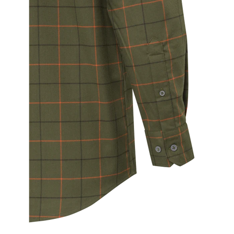 Chemise Beretta Jargo Stretch pour activités en plein air, offrant confort et flexibilité, idéale pour la chasse avec design fonctionnel, col boutonné caché, et poche poitrine, fabriquée en polyester recyclé et élasthanne, adaptée aux environnements variés comme les forêts, montagnes et milieux aquatiques.
