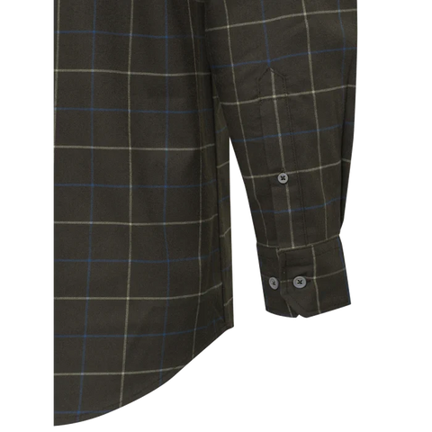 Chemise Beretta Jargo Stretch pour activités en plein air, offrant confort et flexibilité, idéale pour la chasse avec design fonctionnel, col boutonné caché, et poche poitrine, fabriquée en polyester recyclé et élasthanne, adaptée aux environnements variés comme les forêts, montagnes et milieux aquatiques.