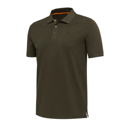 Polo Beretta Corporate EVO pour homme, confectionné en coton piqué et élasthanne, manches courtes, style élégant et confortable, parfait pour les activités en plein air ou au quotidien, avec logos Beretta distinctifs brodés et imprimés.
