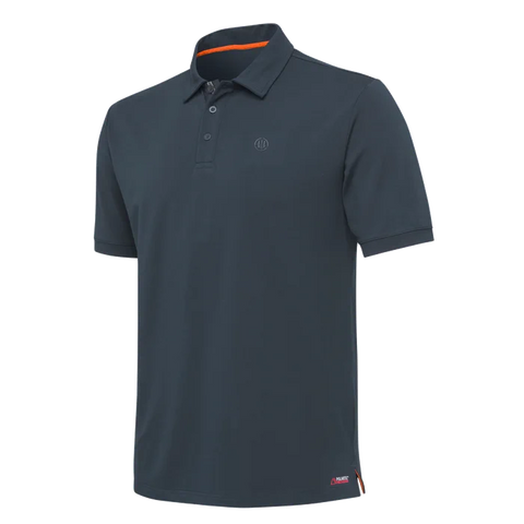 Men's Beretta Tech Corporate Polo in Polartec Delta fabric, offering eco-friendly, lightweight, and breathable performance for outdoor activities and daily use.