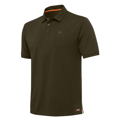 Men's Beretta Tech Corporate Polo in Polartec Delta fabric, offering eco-friendly, lightweight, and breathable performance for outdoor activities and daily use.