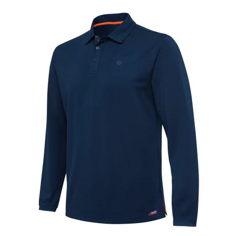 Men's Beretta Tech Corporate Polo in Polartec Delta fabric, offering eco-friendly, lightweight, and breathable performance for outdoor activities and daily use.