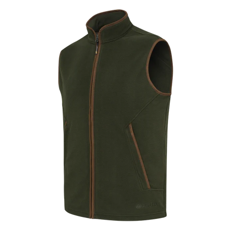Vue détaillée du Gilet Beretta Arlington pour homme en polyester respirant, idéal pour la chasse et les activités de plein air. Gilet thermique léger avec glissière YKK, ourlets en microfibre douce, et cordon de serrage pour ajustement parfait. Convient comme couche intermédiaire pour confort et chaleur par temps froid.