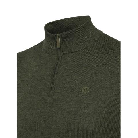 Pull-over pour homme en laine mérinos thermorégulant avec logo Beretta, idéal pour les activités en plein air et offrant un confort thermique optimal grâce à ses propriétés naturelles de contrôle des odeurs.