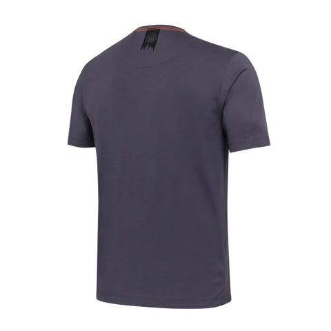 T-Shirt Beretta Trident pour homme en coton 100% avec logo emblématique imprimé sur le devant et au dos, offrant confort et style pour une utilisation quotidienne, idéal pour les amateurs de la marque recherchant une coupe regular et un design distinctif.