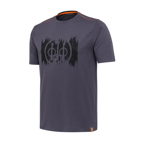 T-Shirt Beretta Trident pour homme en coton 100% avec logo emblématique imprimé sur le devant et au dos, offrant confort et style pour une utilisation quotidienne, idéal pour les amateurs de la marque recherchant une coupe regular et un design distinctif.