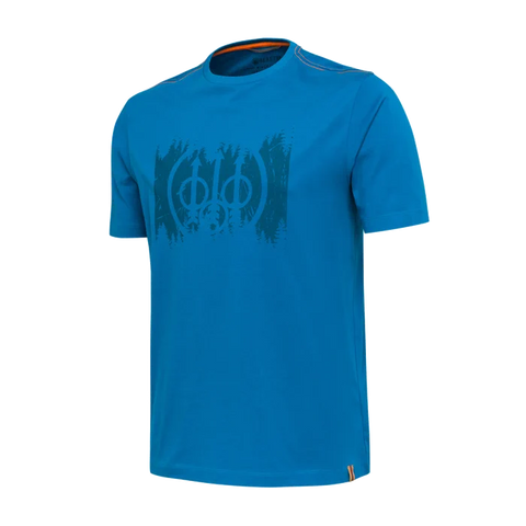 T-Shirt Beretta Trident pour homme en coton 100% avec logo emblématique imprimé sur le devant et au dos, offrant confort et style pour une utilisation quotidienne, idéal pour les amateurs de la marque recherchant une coupe regular et un design distinctif.