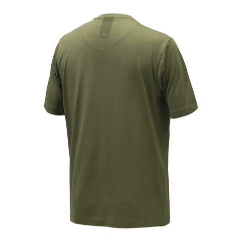 T-shirt Beretta Logo pour homme, fabriqué en coton 180 g/m², avec logo imprimé, coutures renforcées, disponible en plusieurs tailles, style classique et durable.