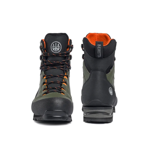 Chaussures Beretta Integra GTX pour chasse et randonnée en montagne, avec empeigne en Exagon, doublure GORE-TEX Sierra, semelle Vibram Curcuma pour adhérence sur terrains mouillés et rocailleux, couleur Forest Night.