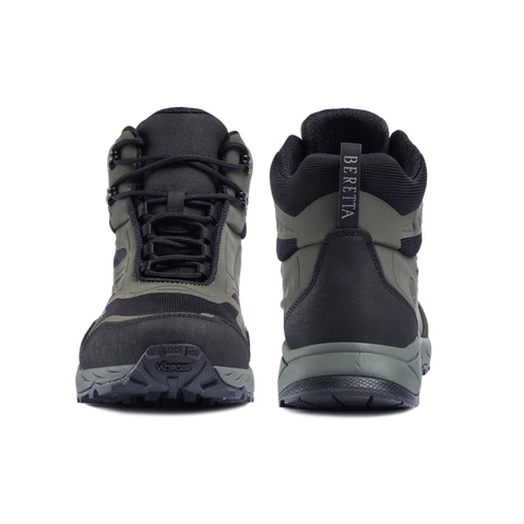 Chaussures Beretta Wolf GTX pour la chasse avec empeigne en Cordura, membrane GORE-TEX pour imperméabilité, semelle Vibram Omnify pour une traction supérieure, idéales pour terrains difficiles et activités dynamiques