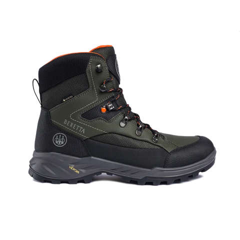 Chaussures de chasse Beretta Shot GTX imperméables et respirantes avec doublure GORE-TEX, semelle Vibram, et intérieur Ortholite idéal pour climat tempéré et terrains difficiles