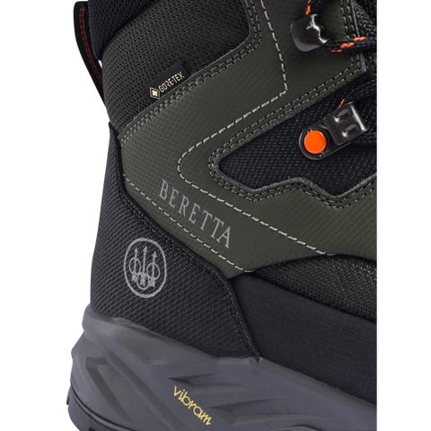 Chaussures de chasse Beretta Shot GTX imperméables et respirantes avec doublure GORE-TEX, semelle Vibram, et intérieur Ortholite idéal pour climat tempéré et terrains difficiles