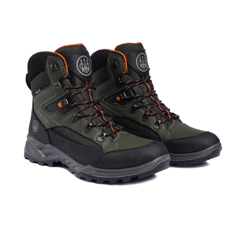Chaussures de chasse Beretta Shot GTX imperméables et respirantes avec doublure GORE-TEX, semelle Vibram, et intérieur Ortholite idéal pour climat tempéré et terrains difficiles