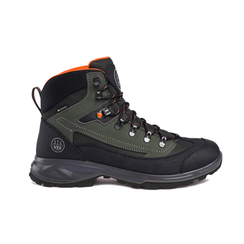 Chaussures de chasse Beretta Bryce GTX dotées d'une doublure GORE-TEX Prism pour une imperméabilité et une respirabilité maximales, avec semelle extérieure en PU et renforts en croûte pour une durabilité accrue, idéales pour chasseurs en climat tempéré.