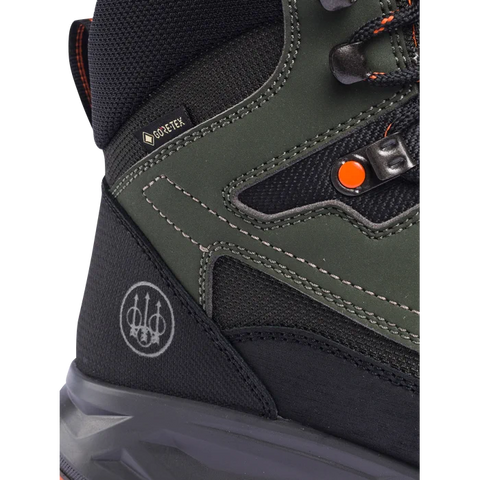 Chaussures de chasse Beretta Bryce GTX dotées d'une doublure GORE-TEX Prism pour une imperméabilité et une respirabilité maximales, avec semelle extérieure en PU et renforts en croûte pour une durabilité accrue, idéales pour chasseurs en climat tempéré.