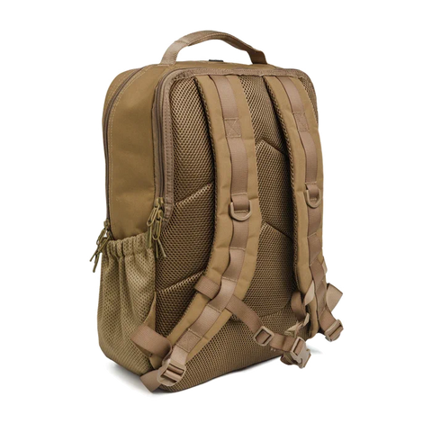 Front view of the Beretta Tactical Flank Backpack showcasing its M.O.L.L.E. system for functional gear arrangement, durable waterproof polyester material, and spacious design perfect for tactical use or daily commutes.