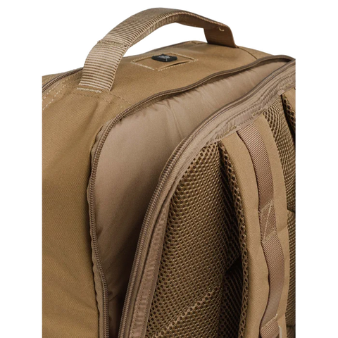 Front view of the Beretta Tactical Flank Backpack showcasing its M.O.L.L.E. system for functional gear arrangement, durable waterproof polyester material, and spacious design perfect for tactical use or daily commutes.