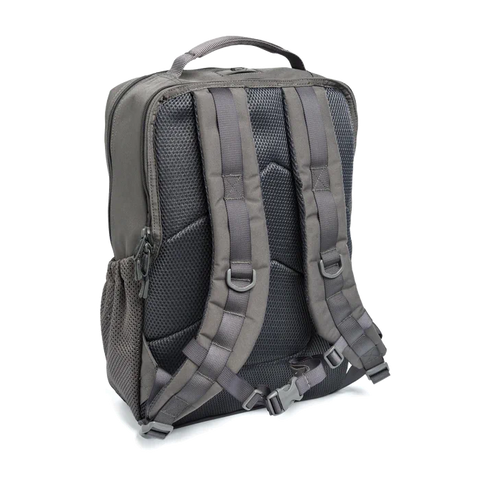 Front view of the Beretta Tactical Flank Backpack showcasing its M.O.L.L.E. system for functional gear arrangement, durable waterproof polyester material, and spacious design perfect for tactical use or daily commutes.
