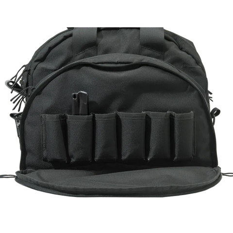 Image du sac de tir Beretta Tactical de 38 litres, conçu pour transporter tout l'équipement nécessaire pour une journée d'entraînement, avec un grand compartiment principal et des poches latérales pour une organisation optimale. Parfait pour les amateurs de tir, ce sac est fabriqué avec un matériau hydrofuge résistant et une glissière YKK pour une durabilité accrue.
