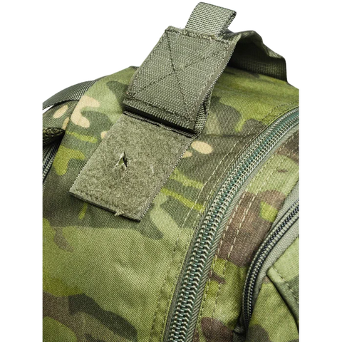 Image of Beretta Tactical Multicam Backpack with 29L capacity featuring M.O.L.L.E. system for outdoor and tactical activities, customizable with velcro patches, designed for durability and organization.